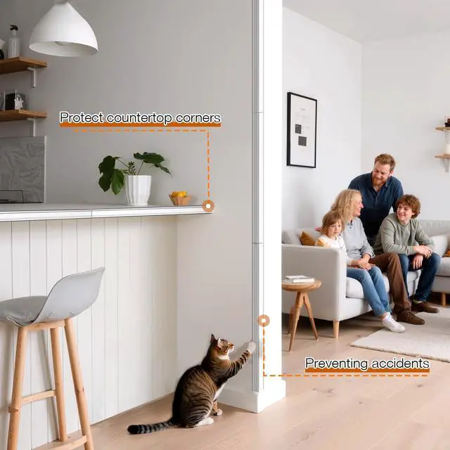 Alt view image 7 of 7 - 4 Pack Wall Corner Protector, 17.7in x 1.18in, Clear