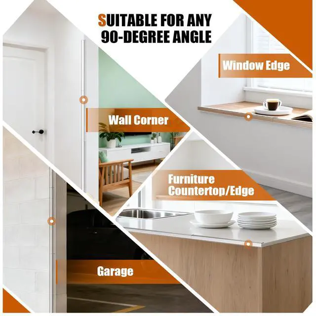 Alt view image 6 of 7 - 4 Pack Wall Corner Protector, 17.7in x 1.18in, Clear
