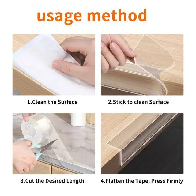 Alt view image 7 of 7 - 1.57 in x 9.84 FT,Corner Protector Baby,Clear Edge Protector Strip,Sharp Edge Wrap Cover Tape,Self Adhesive Protective Bumper Guards for Cabinet Door,Desk,Glass Table,Bed Furniture and Wall