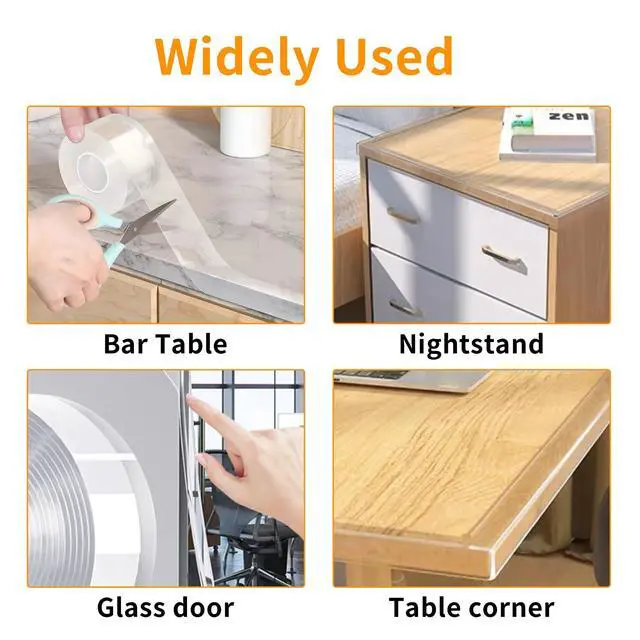 Alt view image 4 of 7 - 1.57 in x 9.84 FT,Corner Protector Baby,Clear Edge Protector Strip,Sharp Edge Wrap Cover Tape,Self Adhesive Protective Bumper Guards for Cabinet Door,Desk,Glass Table,Bed Furniture and Wall