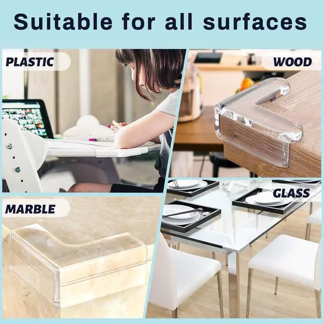 Alt view image 5 of 7 - 12 Pack Table Protectors, Corner Protector for Baby, Clear Furniture Corner Guards & Edge Safety Bumpers Cushion to Cover Sharp Furniture & Table Edges (12 Count (Pack of 1))