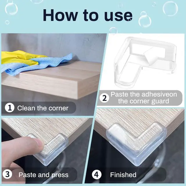 Alt view image 6 of 7 - 12 Pack Table Protectors, Corner Protector for Baby, Clear Furniture Corner Guards & Edge Safety Bumpers Cushion to Cover Sharp Furniture & Table Edges (12 Count (Pack of 1))