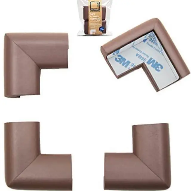 Main image of HeftyFit Corner Protector for Baby (4 Large Corners), Heavy-Duty Soft Rubber Foam Furniture Corner Bumper Guards, 3M Adhesive Pre-Taped, Coffee Brown