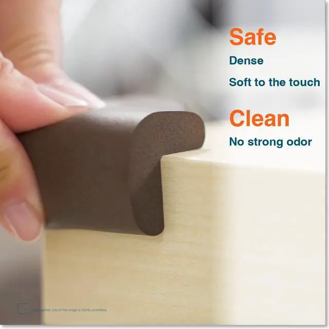 Alt view image 4 of 7 - HeftyFit Corner Protector for Baby (4 Large Corners), Heavy-Duty Soft Rubber Foam Furniture Corner Bumper Guards, 3M Adhesive Pre-Taped, Coffee Brown