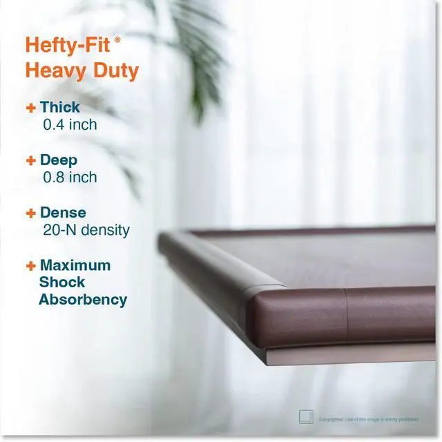 Alt view image 3 of 7 - HeftyFit Corner Protector for Baby (4 Large Corners), Heavy-Duty Soft Rubber Foam Furniture Corner Bumper Guards, 3M Adhesive Pre-Taped, Coffee Brown