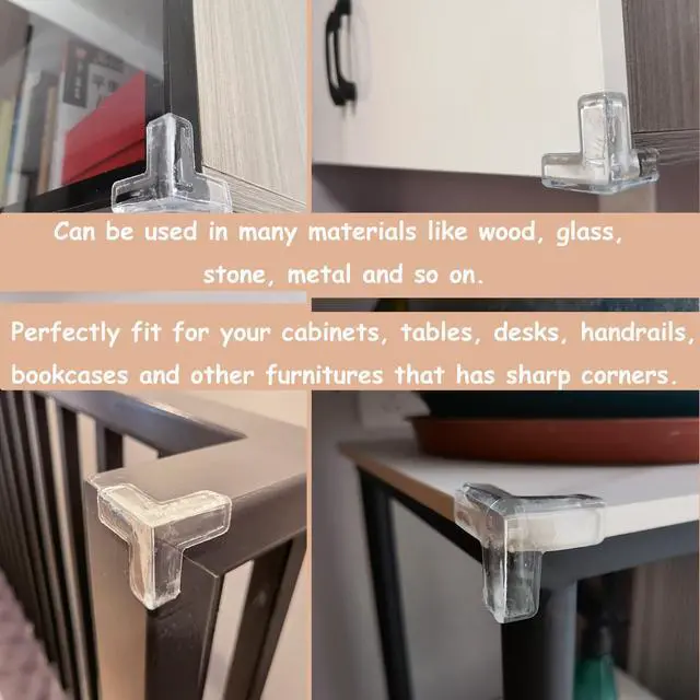 Alt view image 5 of 7 - 4Pcs Large(Length: 1.7inch) Silicone Corner Protector Baby Proofing,Table Corner Protectors for Baby,Strong Adhesive T Shaped Baby Head Protector Table Corner Protectors for Furniture