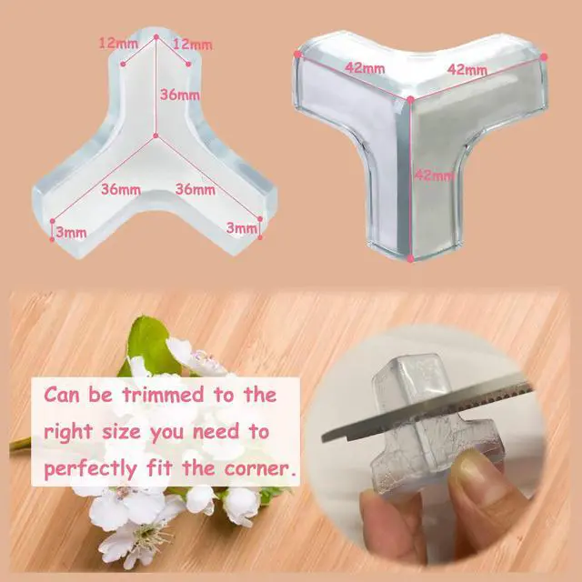 Alt view image 6 of 7 - 4Pcs Large(Length: 1.7inch) Silicone Corner Protector Baby Proofing,Table Corner Protectors for Baby,Strong Adhesive T Shaped Baby Head Protector Table Corner Protectors for Furniture