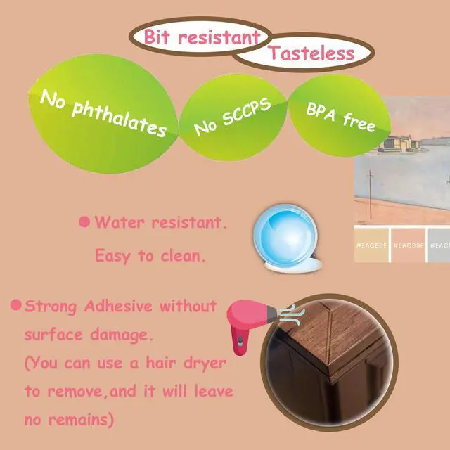 Alt view image 7 of 7 - 4Pcs Large(Length: 1.7inch) Silicone Corner Protector Baby Proofing,Table Corner Protectors for Baby,Strong Adhesive T Shaped Baby Head Protector Table Corner Protectors for Furniture