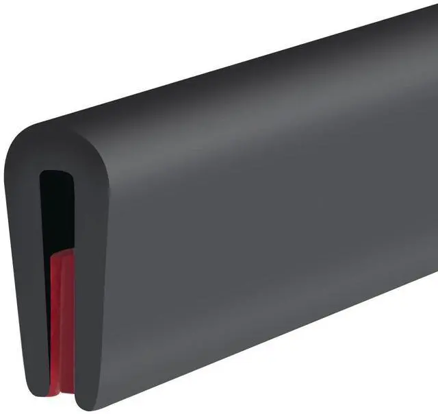 Main image of Rubber Edge Trim, Fit 1/16"(1.0mm), Length 10Ft, Black Color