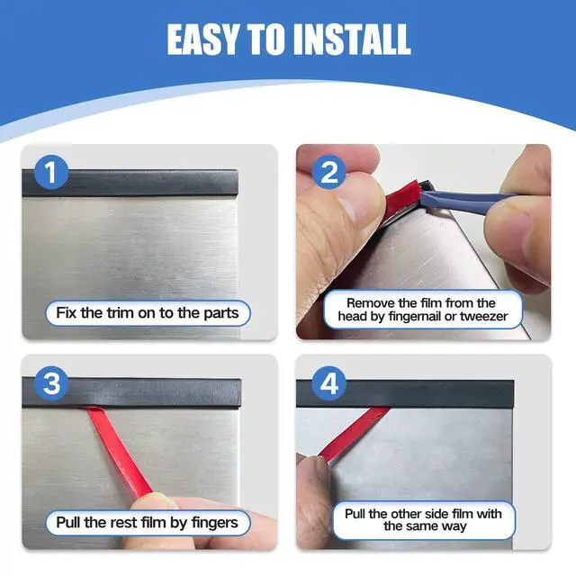 Alt view image 7 of 7 - Rubber Edge Trim, Fit 1/16"(1.0mm), Length 10Ft, Black Color