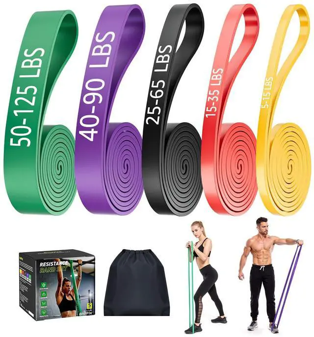 Main image of Resistance Bands for Working Out: 5-Level Anti-Snap Silicone