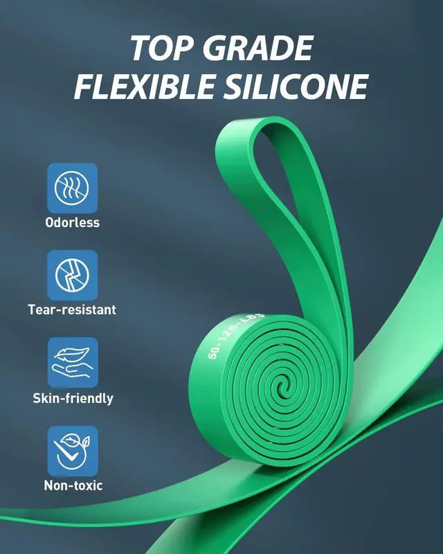 Alt view image 3 of 7 - Resistance Bands for Working Out: 5-Level Anti-Snap Silicone