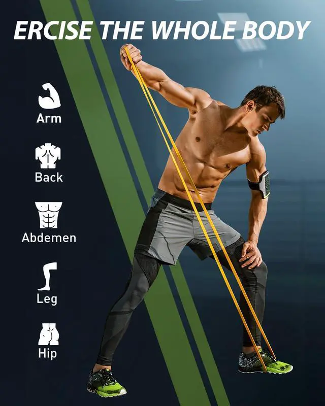 Alt view image 7 of 7 - Resistance Bands for Working Out: 5-Level Anti-Snap Silicone
