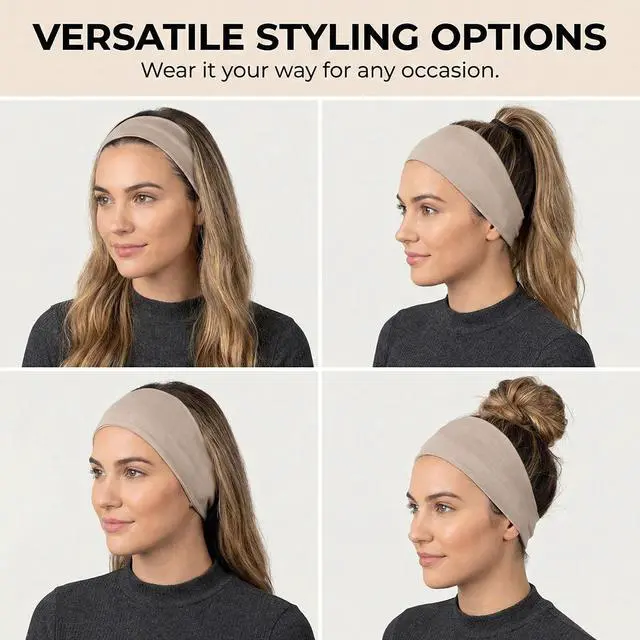 Alt view image 5 of 6 - Headbands for Women,Wide Workout Non Slip Sweat Wicking Hair Band