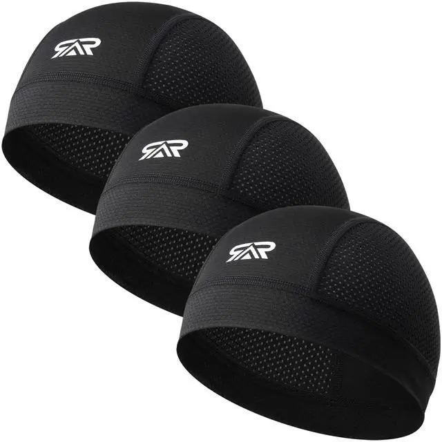 Main image of 3-Pack Breathable Mesh Skull Cap Sweat Control Helmet Liner