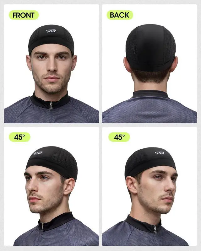 Alt view image 6 of 7 - 3-Pack Breathable Mesh Skull Cap Sweat Control Helmet Liner