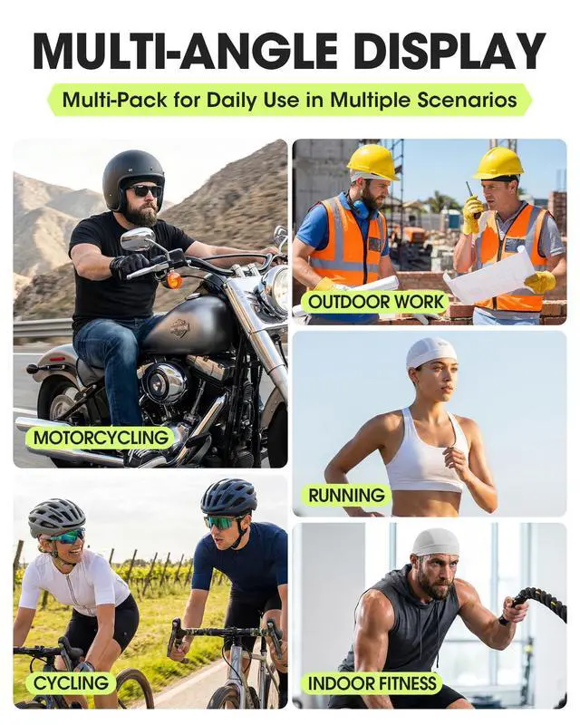 Alt view image 7 of 7 - 3-Pack Breathable Mesh Skull Cap Sweat Control Helmet Liner