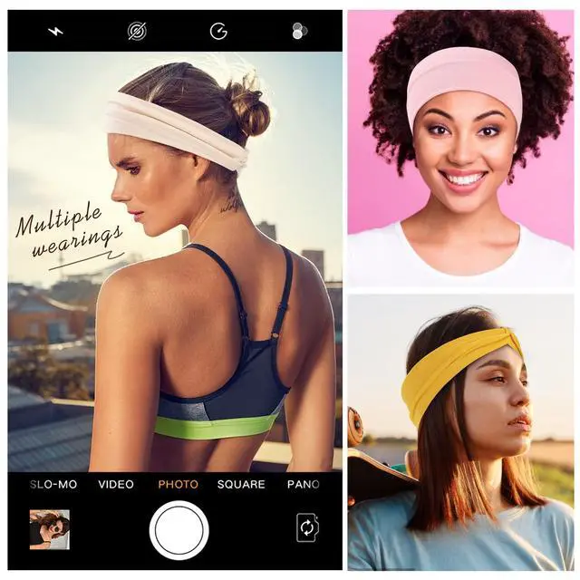 Alt view image 5 of 6 - 12 Pcs Stretchy Headbands for Women, Absorbed Sport Headband