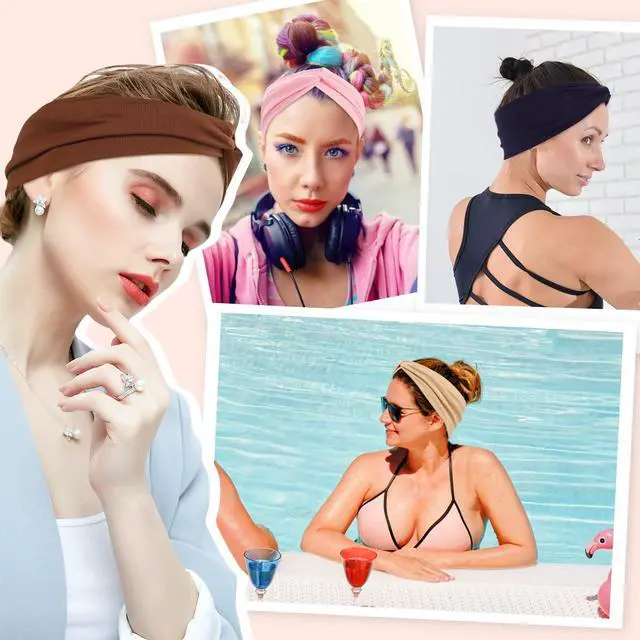 Alt view image 6 of 6 - 12 Pcs Stretchy Headbands for Women, Absorbed Sport Headband