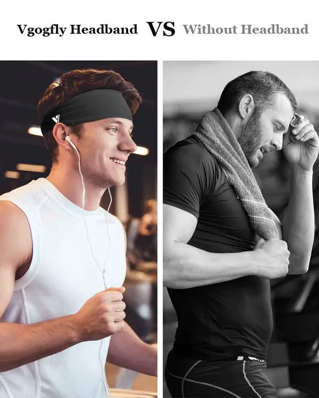 Alt view image 5 of 7 - Running Headbands for Men Sweatbands Sports Sweat Bands Mens Workout Thin Fitness Gym Yoga 4 Pack