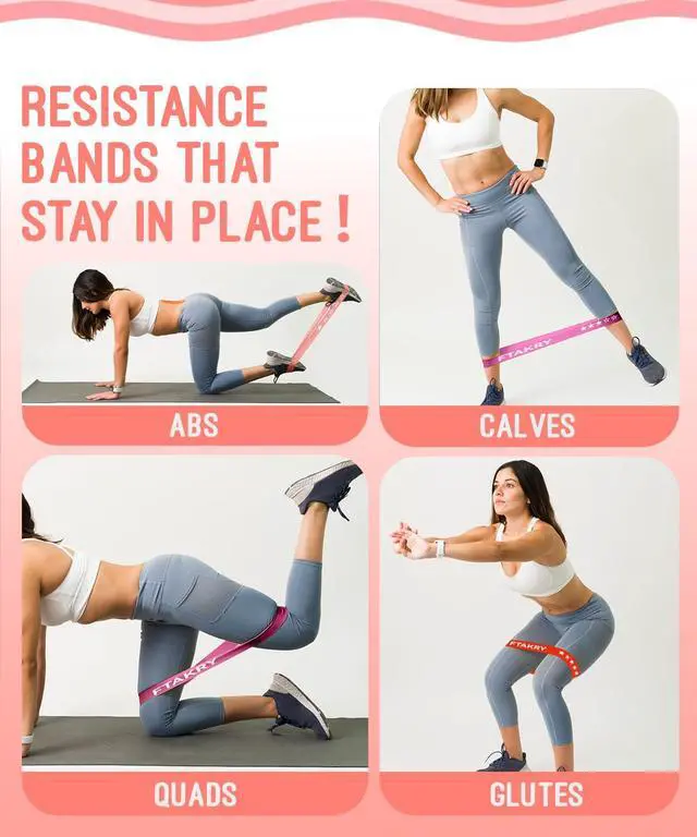 Alt view image 2 of 7 - Resistance Bands for Working Out, Exercise Bands with 5 Resistance Levels, Natural Latex Resistance Bands Designed for Home Fitness, Strength Training and Flexibility Exercises (Pink)