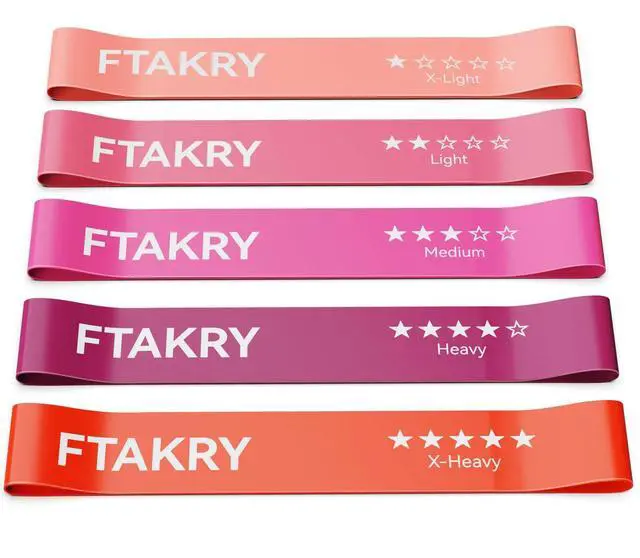 Main image of Resistance Bands for Working Out, Exercise Bands with 5 Resistance Levels, Natural Latex Resistance Bands Designed for Home Fitness, Strength Training and Flexibility Exercises (Pink)