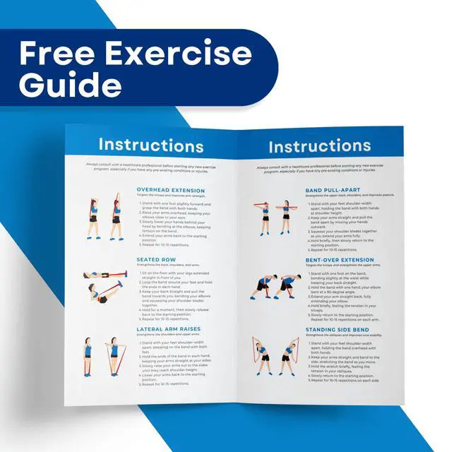 Alt view image 7 of 7 - Resistance Bands for Working Out, Physical Therapy, Yoga & Pilates