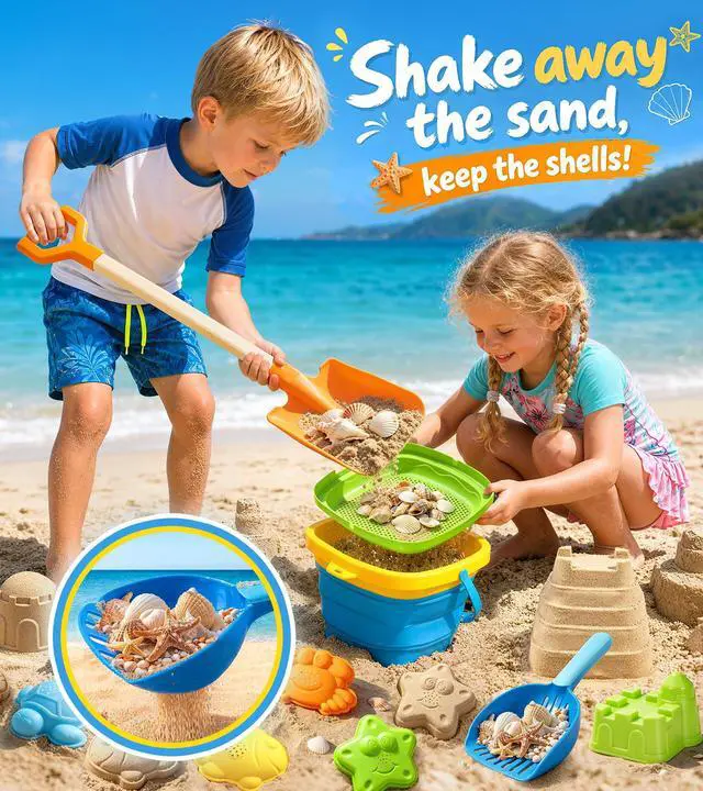 Alt view image 2 of 7 - Collapsible Beach Sand Toys for Kids, Sandbox Toys Summer Travel Essentials