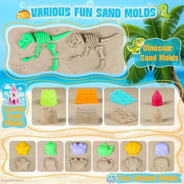 Alt view image 5 of 7 - Beach Toys with Sand Molds, Collapsible Bucket for Kids Ages 3-12