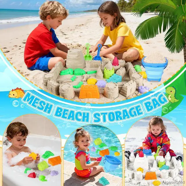 Alt view image 6 of 7 - Beach Toys with Sand Molds, Collapsible Bucket for Kids Ages 3-12