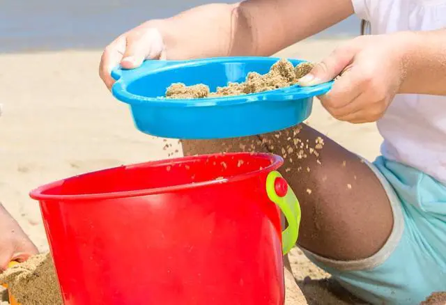 Alt view image 5 of 7 - Beach Basics Sand Toy Set Including Bucket Sifter, Rake, and Shovel Toys| Sand Toy Playset for Toddlers 18M+