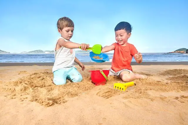 Alt view image 3 of 7 - Beach Basics Sand Toy Set Including Bucket Sifter, Rake, and Shovel Toys| Sand Toy Playset for Toddlers 18M+