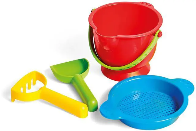 Alt view image 7 of 7 - Beach Basics Sand Toy Set Including Bucket Sifter, Rake, and Shovel Toys| Sand Toy Playset for Toddlers 18M+