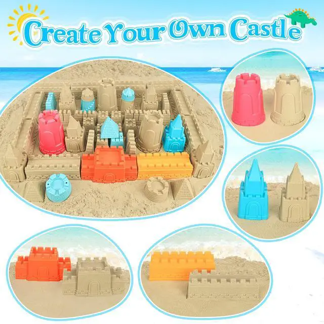 Alt view image 4 of 7 - Beach Toys with Collapsible Bucket, Sand Castle Kit for Kids 3-12