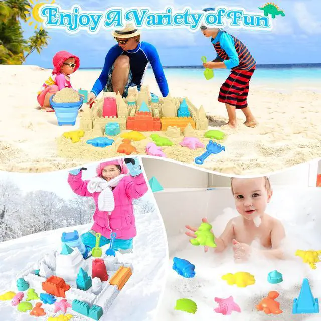 Alt view image 6 of 7 - Beach Toys with Collapsible Bucket, Sand Castle Kit for Kids 3-12