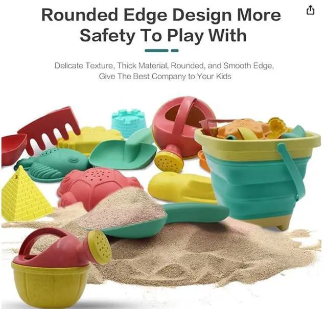 Alt view image 2 of 7 - Beach Toys for Kids 12 PCS - Collapsible Sand Toys Set for Toddlers