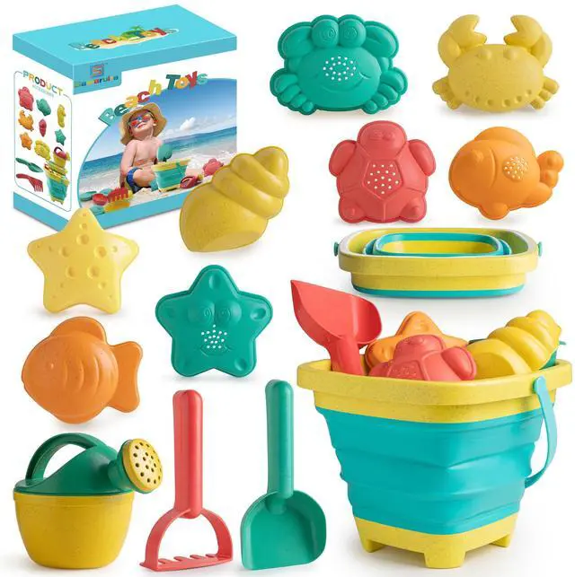 Main image of Beach Toys for Kids 12 PCS - Collapsible Sand Toys Set for Toddlers
