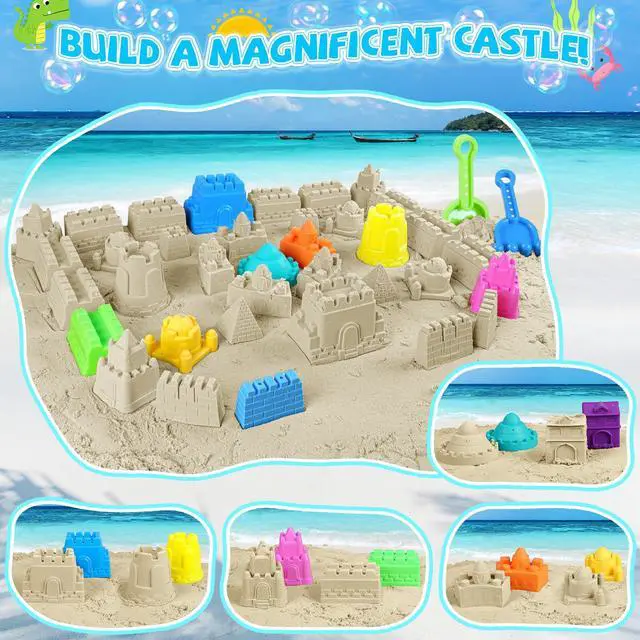 Alt view image 4 of 6 - Beach Toys with 4 Trucks, Collapsible Buckets for Kids Ages 3-12