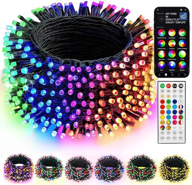 Main image of Smart Christmas String Lights, 98FT 300 LED RGB Color Changing String Lights with Remote & App Controlled, Halloween Decorations for Indoor Outdoor Holiday Xmas Tree Party Decor