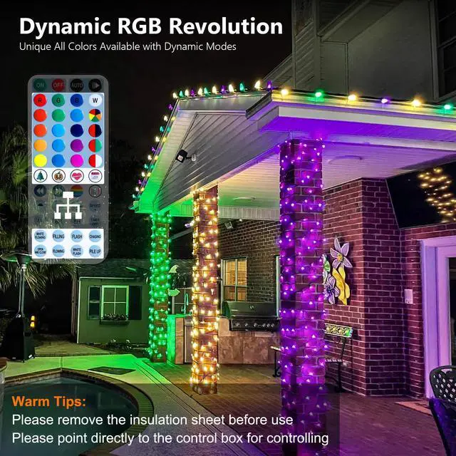 Alt view image 2 of 7 - Halloween Lights Outdoor, Orange Purple Tree Lights, 200 LED, 66 ft