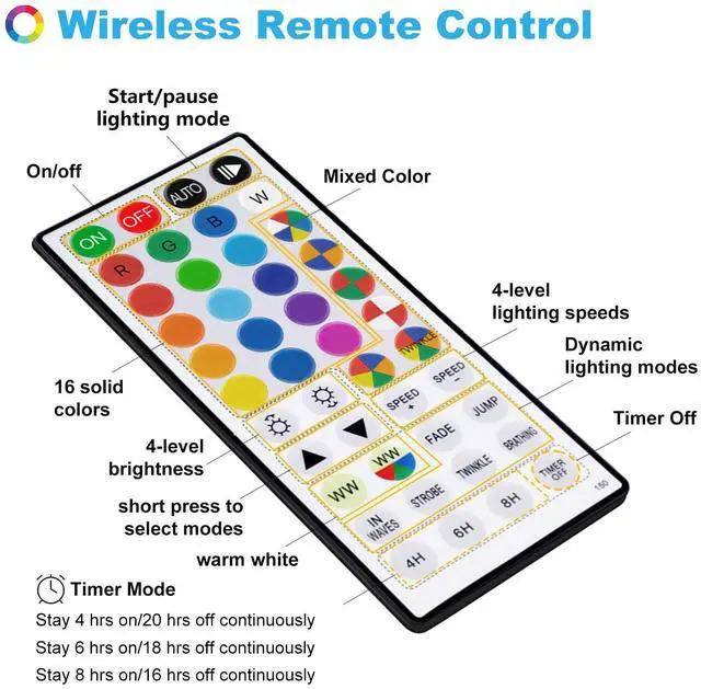 Alt view image 7 of 7 - Fairy Lights USB Plug in 33ft 100LEDs with Remote, Warm White 20 Color Changing Light Twinkle Firefly String Lights for Bedroom Party Wedding Christmas Tapestry, Multicolor Colors