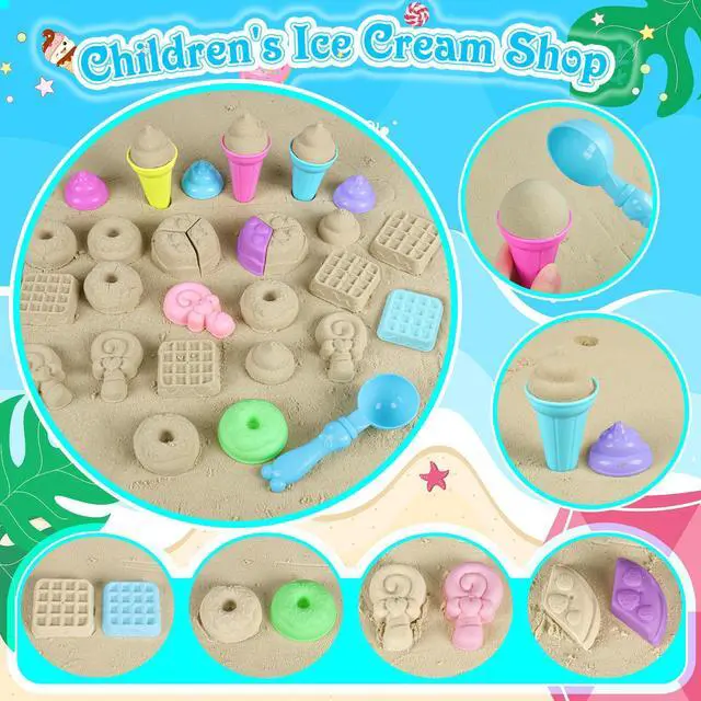 Alt view image 4 of 7 - Beach Toys with Collapsible Buckets, Ice Cream Castle for Kids 3-12