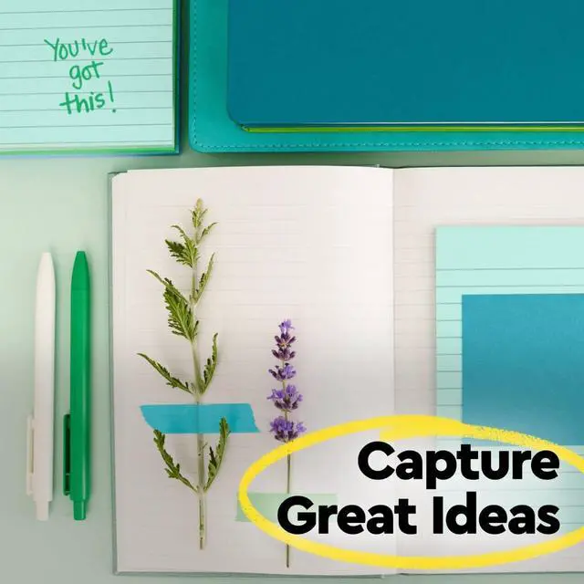 Alt view image 5 of 7 - Recycled Super Sticky Notes, 3 x 3 in, Oasis, 24 Pads