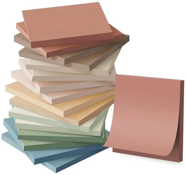 Main image of (16 Pack) Sticky Notes 3x3, Vintage Colors, Sticky Pads, Recyclable