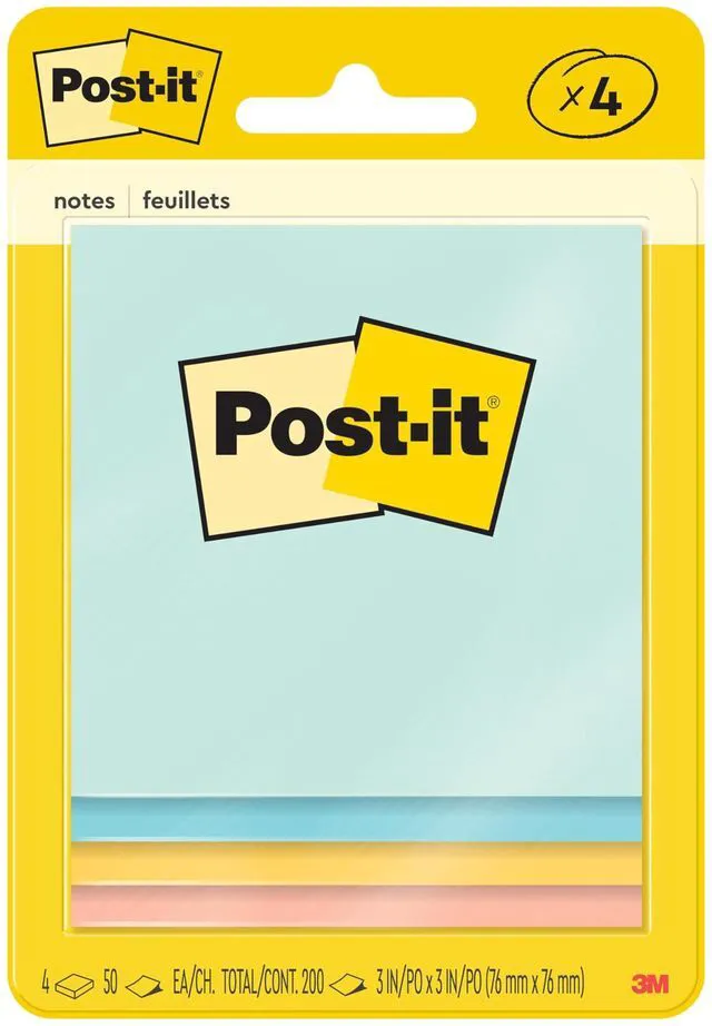 Main image of Notes, 3 x 3 in, Beachside Café Collection, 4 Pads | School Supplies and Office Products