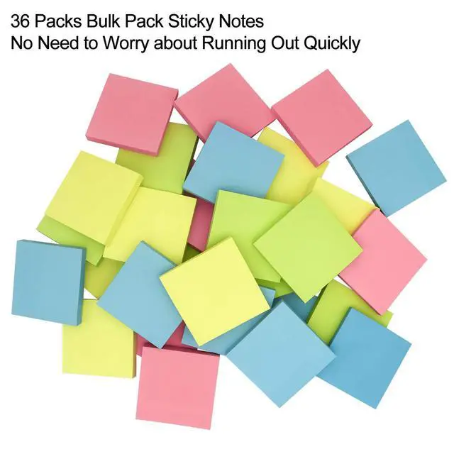 Alt view image 2 of 6 - Sticky Notes 3x3, Self-Stick Notes 36 Pads, 100 Sheets/Pad Sticky Post