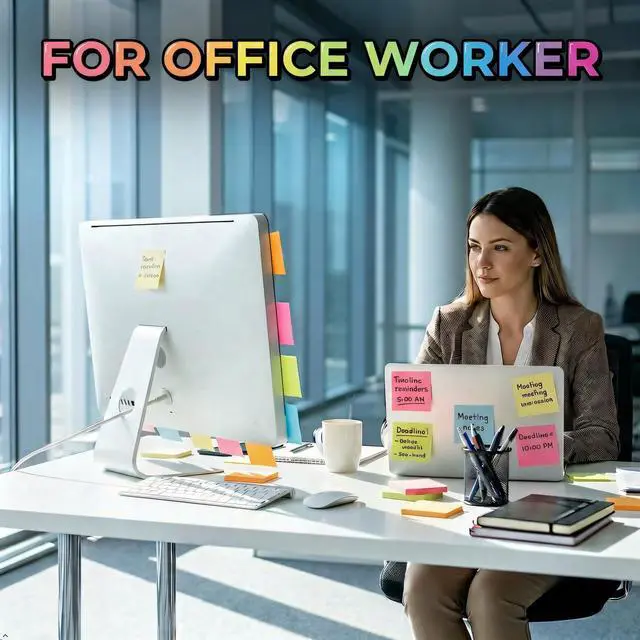 Alt view image 4 of 7 - (16 Pack) Sticky Notes 3x3, Self-Stick Pads Bright Colors Sticky Note