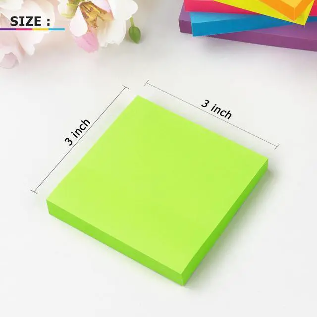 Alt view image 2 of 7 - Sticky Notes 3x3 Inch, 6 Pack, Bright Colors, 100 Sheets/Pad, 600 Total