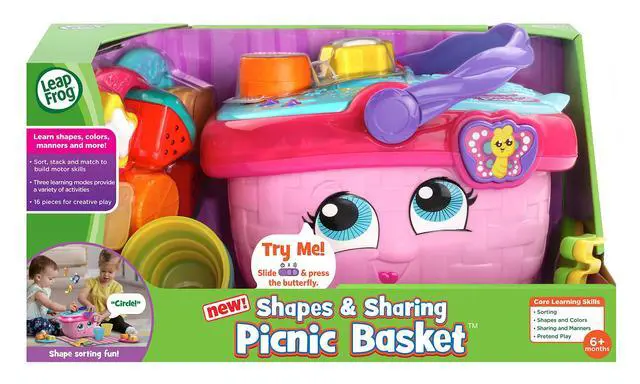 Alt view image 6 of 6 - Shapes and Sharing Picnic Basket, Pink