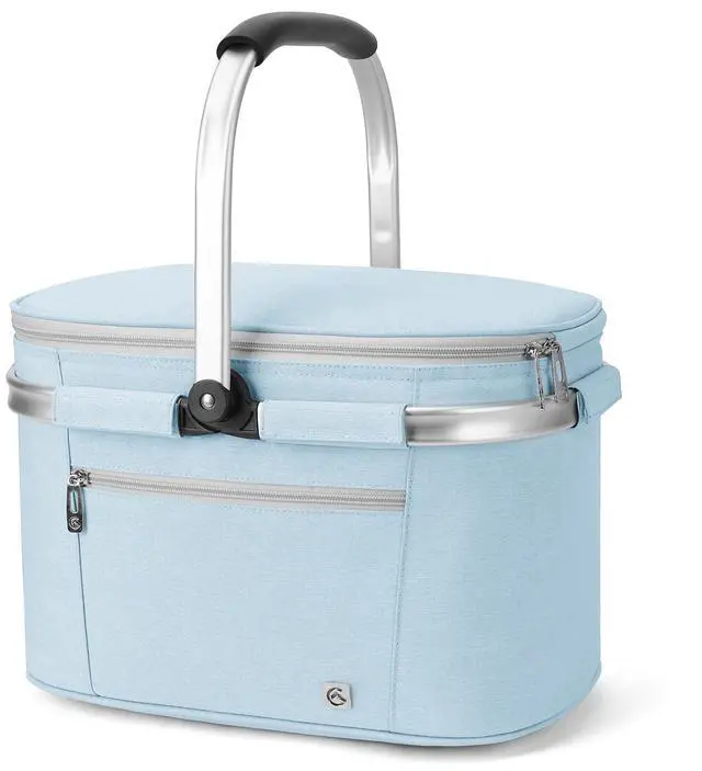 Main image of Picnic Basket, 22L Insulated Cooler Foldable, Thick, Light Blue
